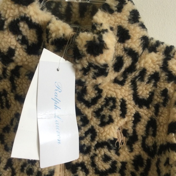 RALPH LAUREN TODDLER GIRL OCELOT SHERPA FULL ZIP JACKET SIZE 12 MONTHS NWT - Picture 4 of 15